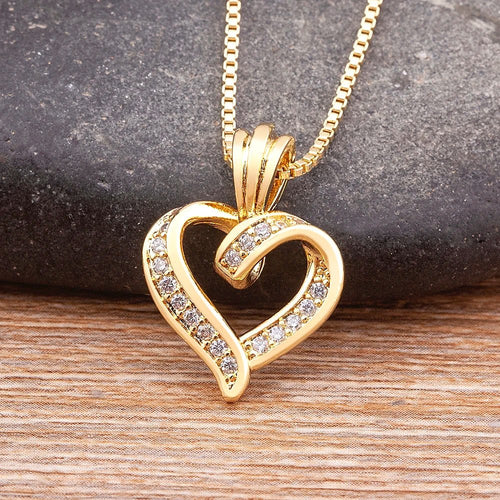 Skanto | Romantisk Diamant Hjerte Anheng Halskjede