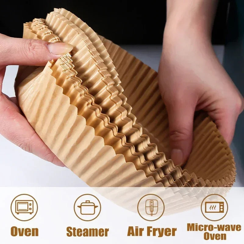 Runde luftfrityrpapir engangs non-stick bakepapir mikrobølgeovn | Skanto