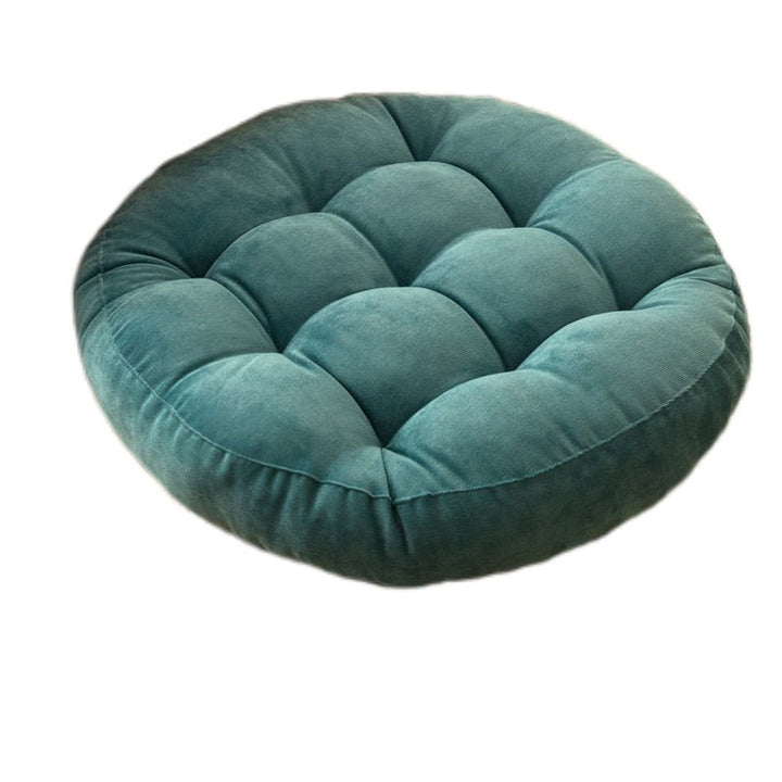 Rund Corduroy Solid Tuftet Tykke Pute for Komfort | Skanto