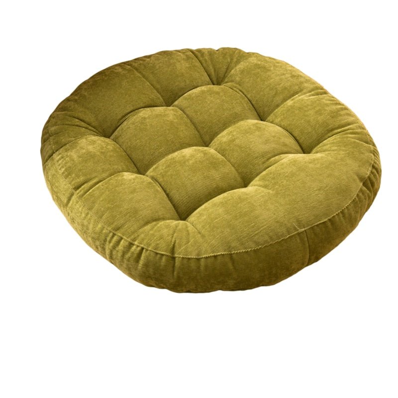 Rund Corduroy Solid Tuftet Tykke Pute for Komfort | Skanto