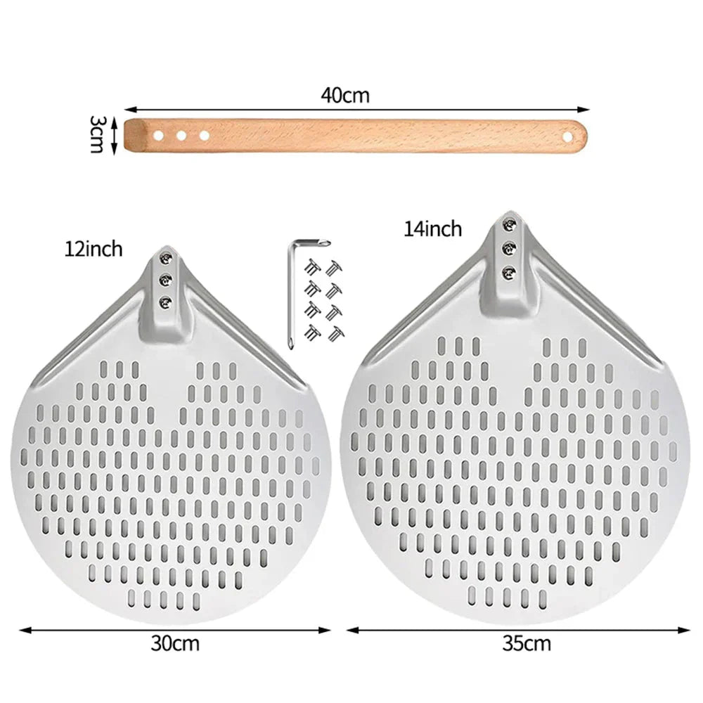 Skanto | Rund Pizza Turner Pizza Paddle med Trehåndtak Pizza Spade
