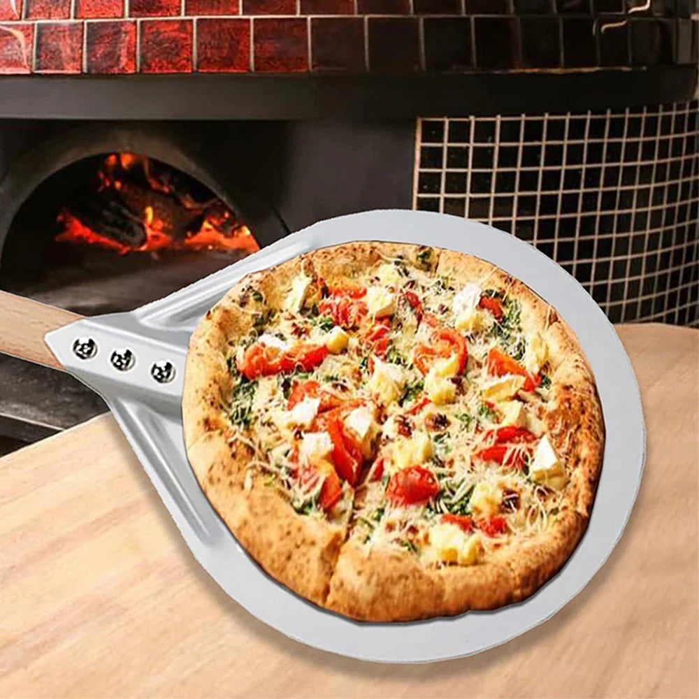 Rund Pizza Vending Spade Pizza Paddle med Trehåndtak Pizza Spade | Skanto