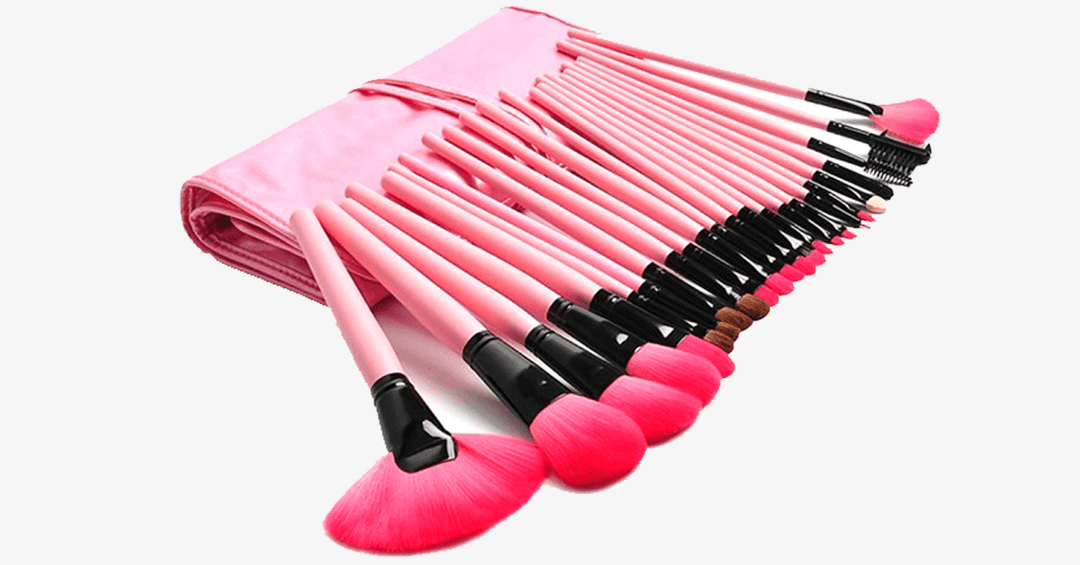 Skanto | 24-delt Pink Glory Penselssett med gratis etui