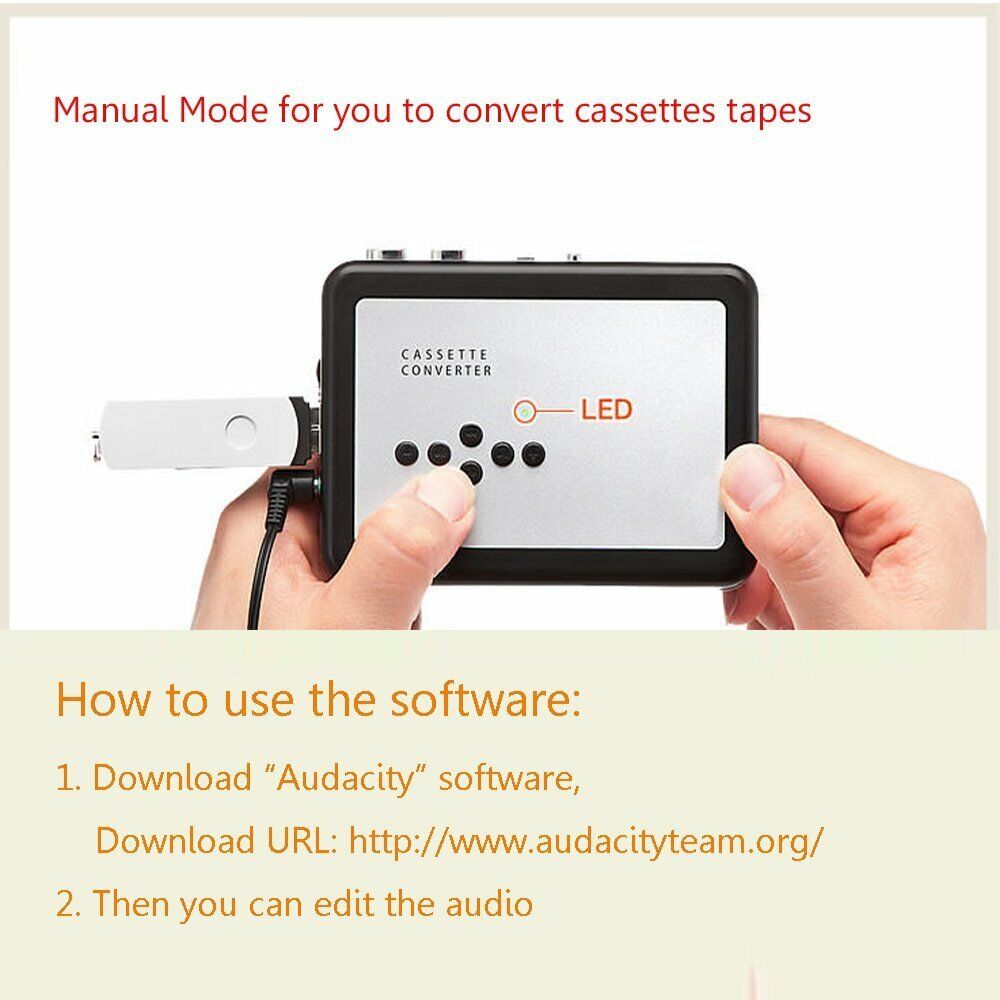 Skanto | Kasset-til-MP3 format konverter - Lagre til USB minnepinne - Musikkspiller