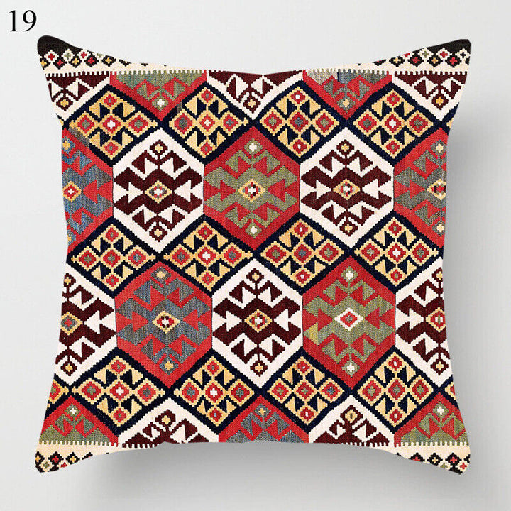 Etnisk Boho Mandala Trykk Lin Kastepute Dekorativ Pute Sofa Pute Hjemmeinnredning # Skanto