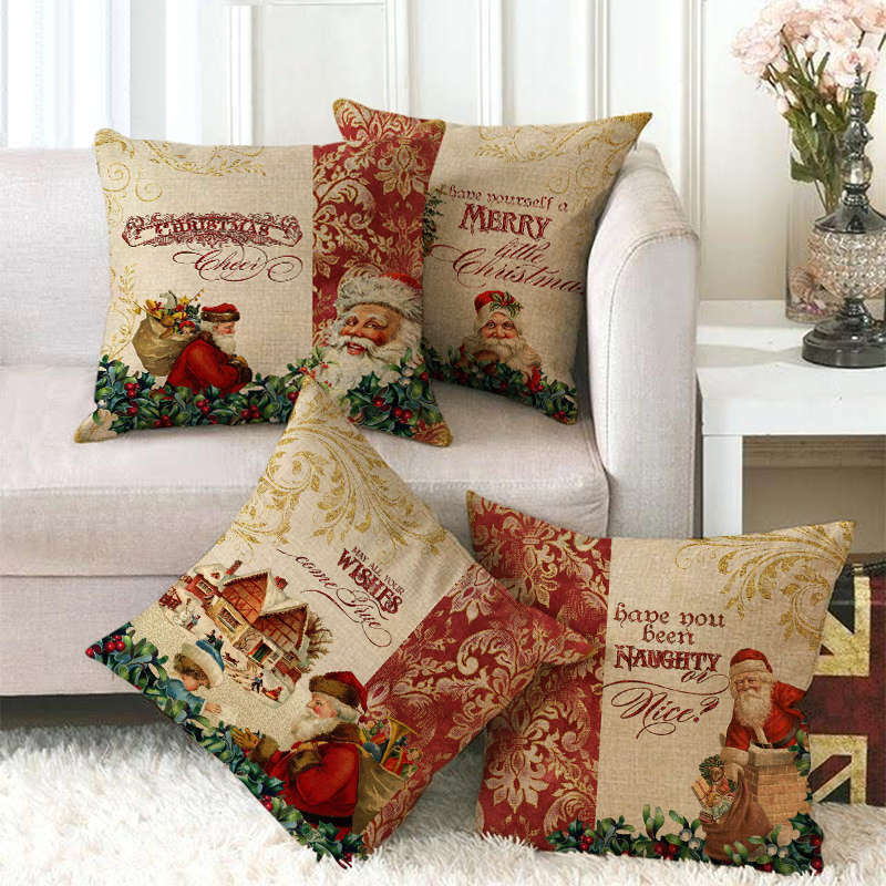 18" Cojines Merry Xmas Sofa Pute Deksel Tilbehør Hjem Sofa Dekor Putehylse Skanto