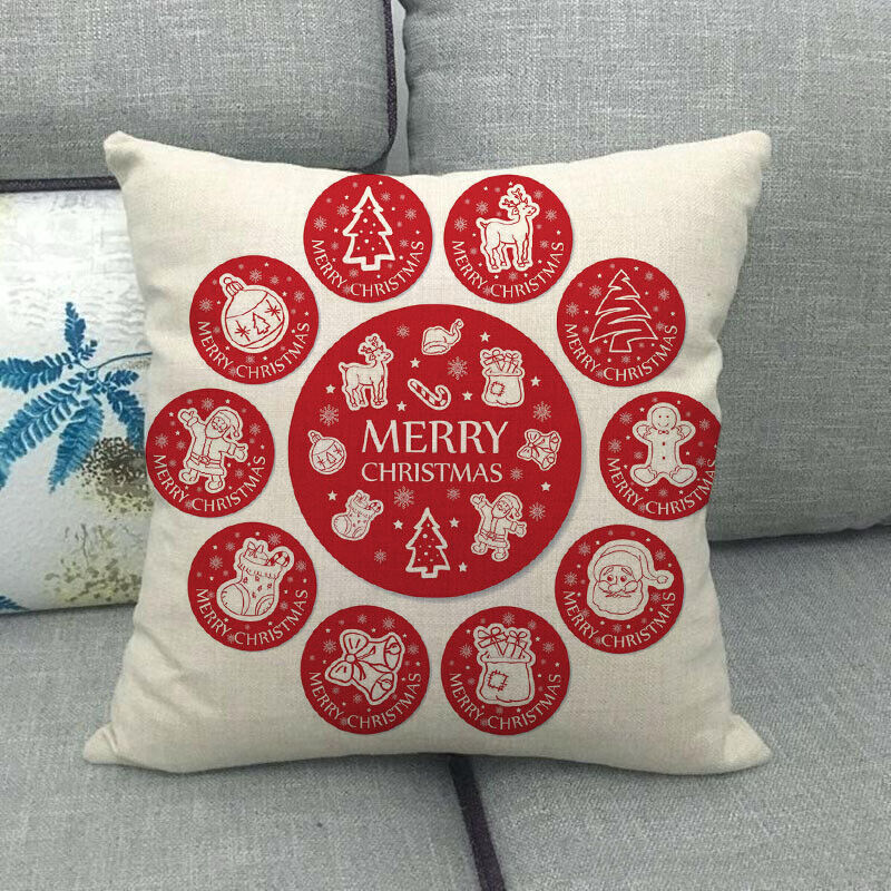 18" Cojines Merry Xmas Sofa Pute Deksel Tilbehør Hjem Sofa Dekor Putehylse Skanto