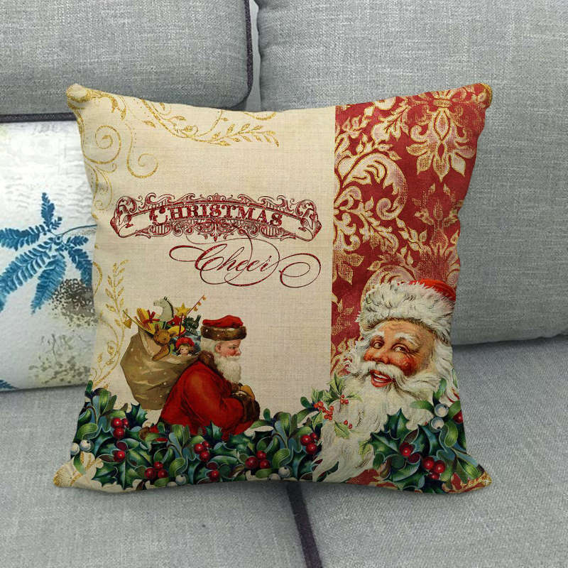 18" Cojines Merry Xmas Sofa Pute Deksel Tilbehør Hjem Sofa Dekor Putehylse Skanto