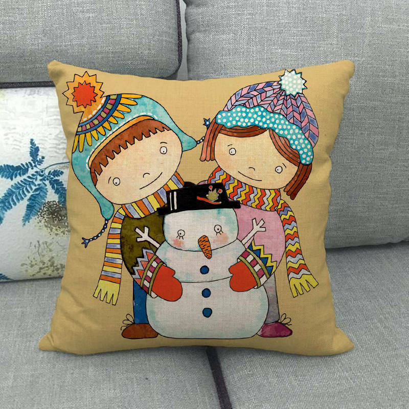 18" Cojines Merry Xmas Sofa Pute Deksel Tilbehør Hjem Sofa Dekor Putehylse Skanto