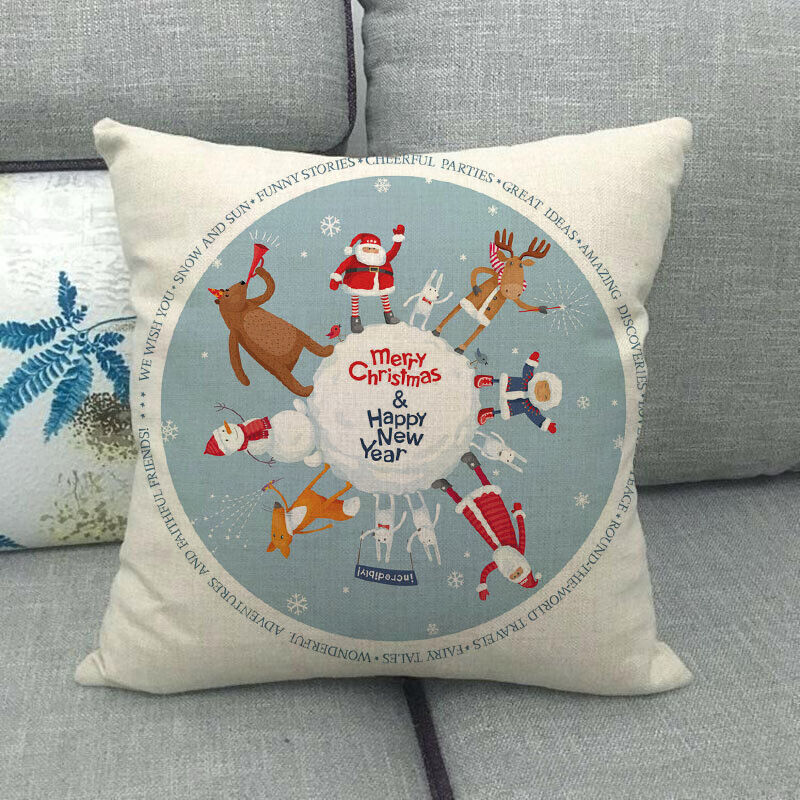 18" Cojines Merry Xmas Sofa Pute Deksel Tilbehør Hjem Sofa Dekor Putehylse Skanto
