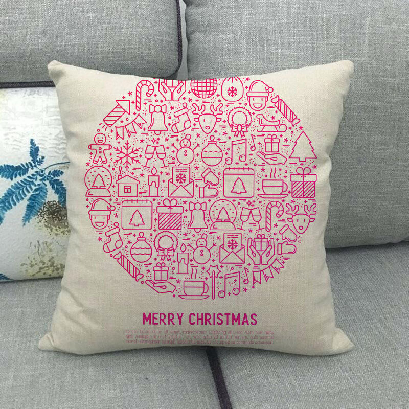 18" Cojines Merry Xmas Sofa Pute Deksel Tilbehør Hjem Sofa Dekor Putehylse Skanto