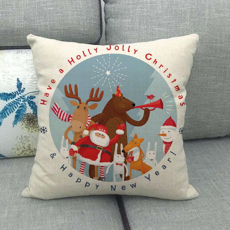 18" Cojines Merry Xmas Sofa Pute Deksel Tilbehør Hjem Sofa Dekor Putehylse Skanto