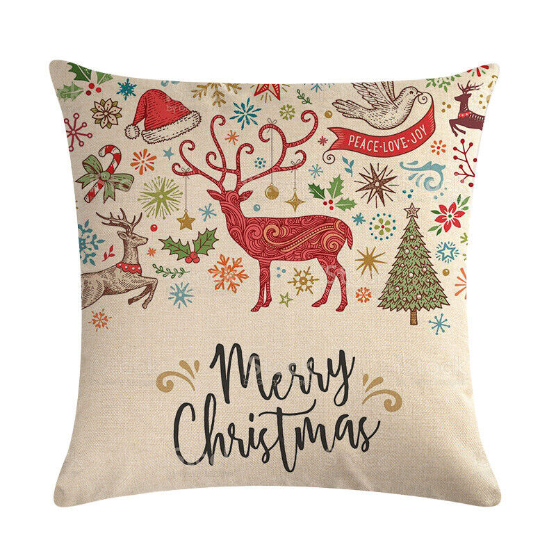 18" Cojines Merry Xmas Sofa Pute Deksel Tilbehør Hjem Sofa Dekor Putehylse Skanto