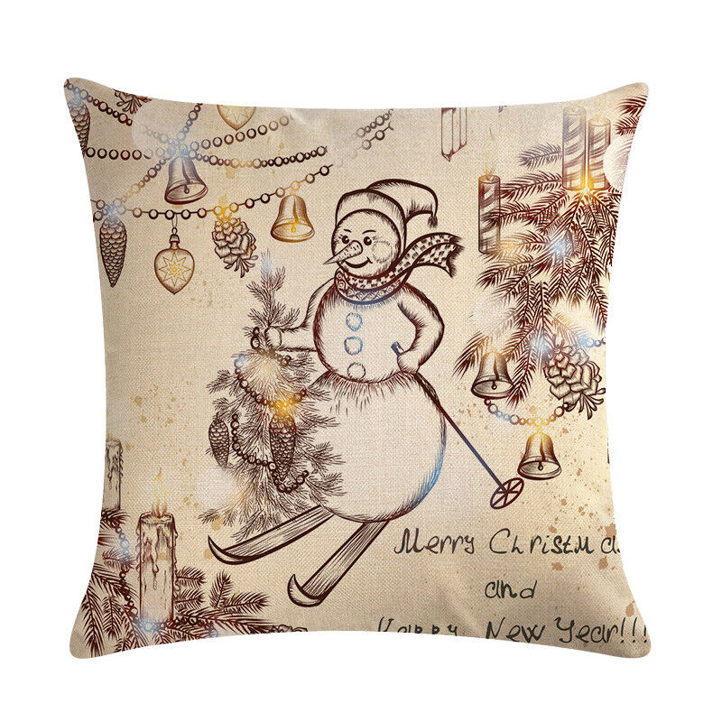 18" Cojines Merry Xmas Sofa Pute Deksel Tilbehør Hjem Sofa Dekor Putehylse Skanto
