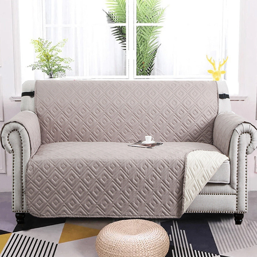 Quilted Sofa Cover Pet Protector Throw Waterproof Sofa Slip Covers 1/2/3 Settee Skanto