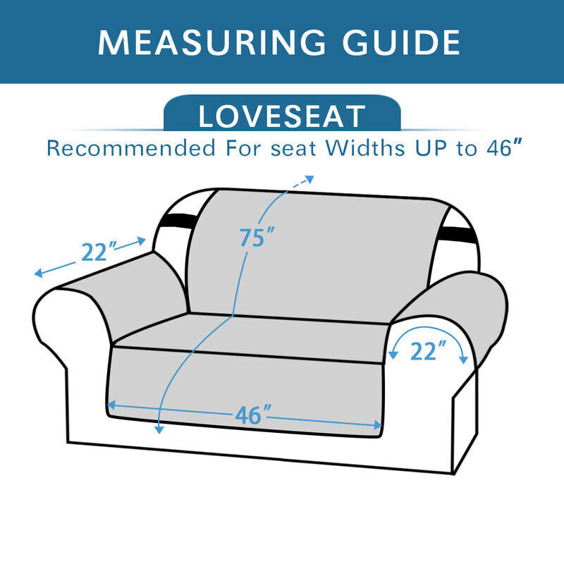 Quilted Sofa Cover Pet Protector Throw Waterproof Sofa Slip Covers 1/2/3 Settee Skanto