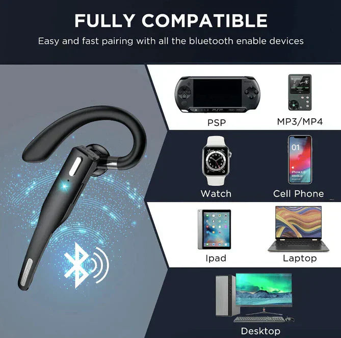 Skanto | Trucker Dual Mic Trådløse Bluetooth 5.1 Støyreduserende Hodetelefoner & Ørepropper