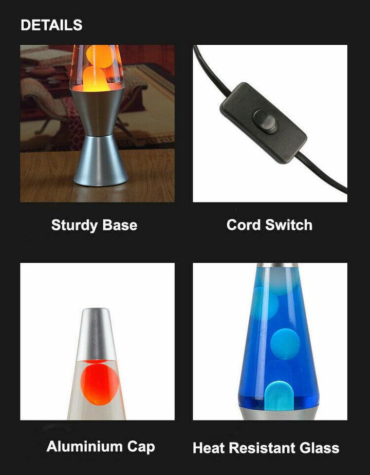 Retro Lava Lampe - Fredelig Bevegelse Voksvæske Avslapning Lys Gave Skanto