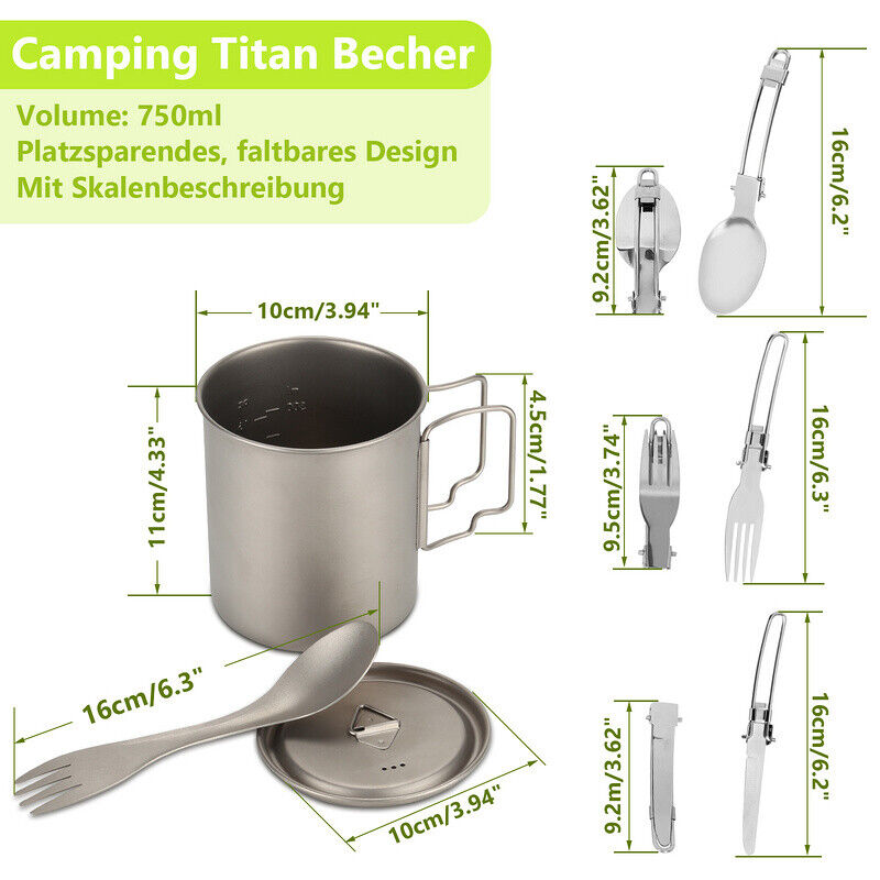Titan Cup Set med Bestikk Gafler & Skjeer Campingkopper | Skanto