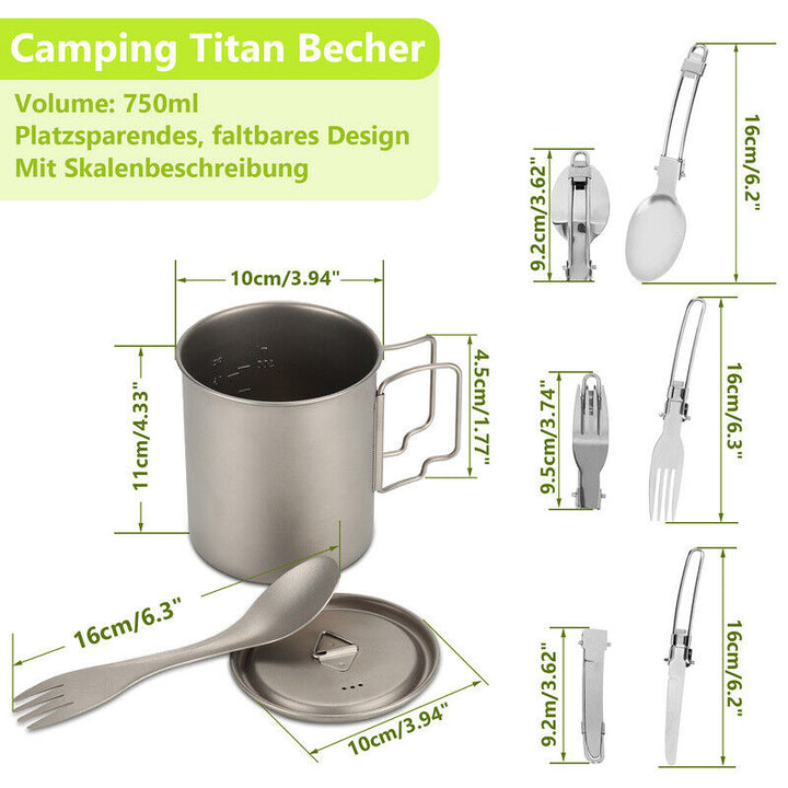 Titan Cup Set med Bestikk Gafler & Skjeer Campingkopper | Skanto