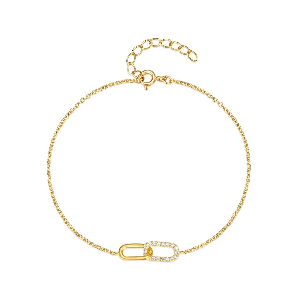 Skanto | S925 Evig Lenket Diamant Kontrast Armbånd