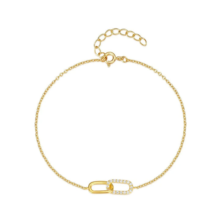 Skanto | S925 Evig Lenket Diamant Kontrast Armbånd