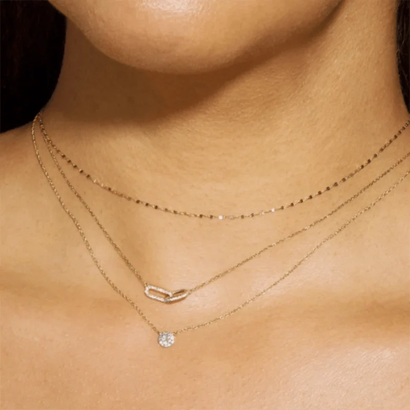 Skanto | S925 Evig Lenkede Diamant Kontrast Halskjede