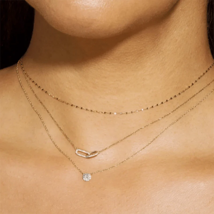 Skanto | S925 Evig Lenkede Diamant Kontrast Halskjede