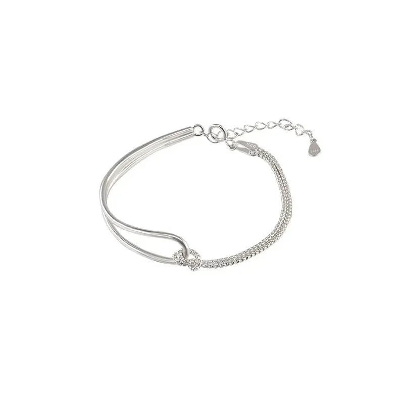 Skanto | S925 Twistet Knute Rund Bar Armbånd