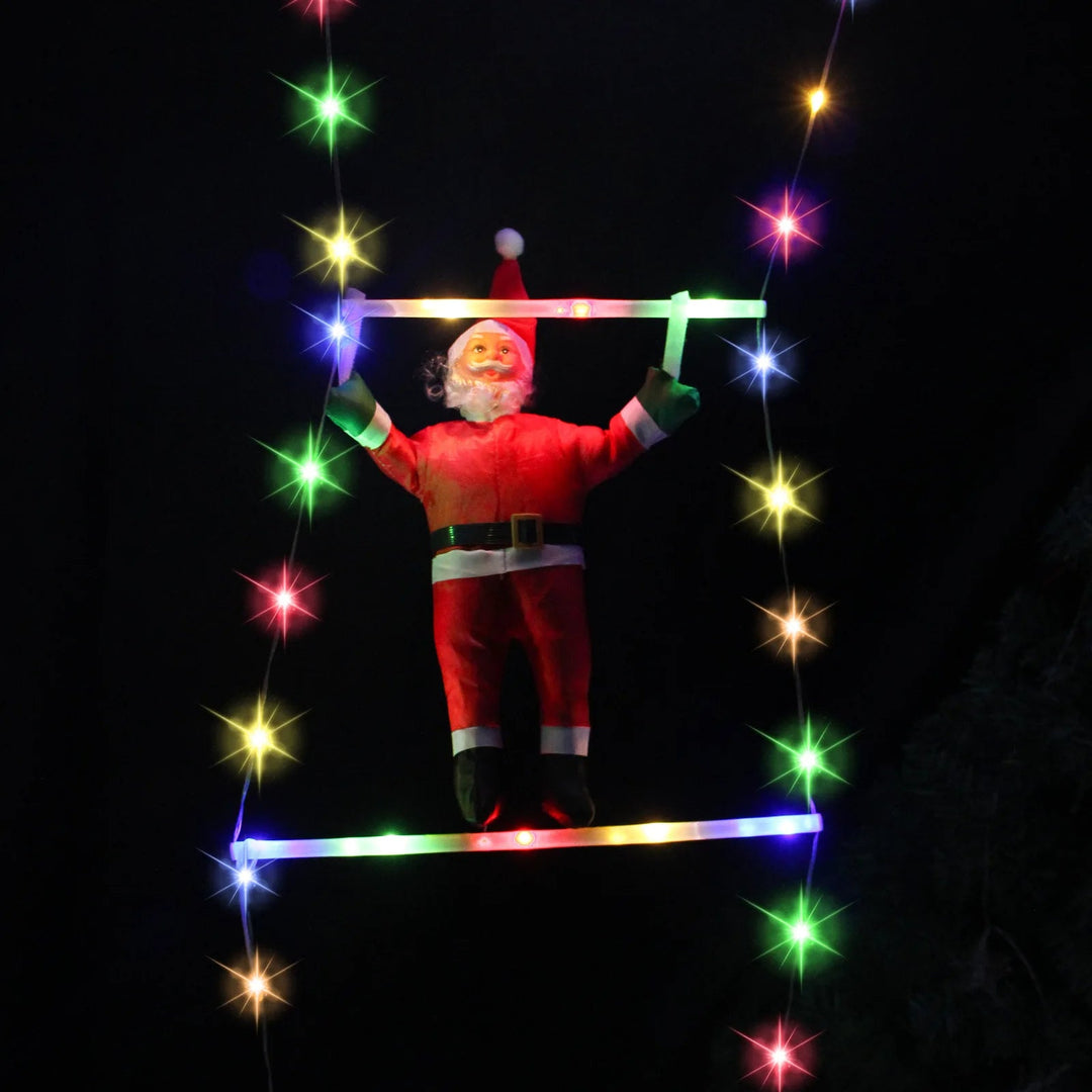 Skanto | Julenisse Klatrestige med LED – 8 Modus Utendørs Juledekorasjon