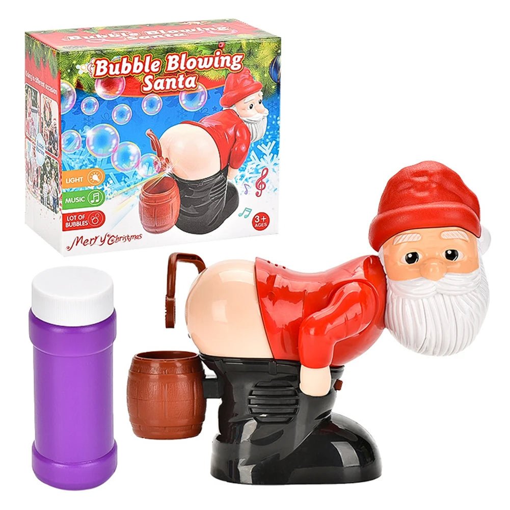 Skanto | Santas Hilarious Bubble Machine – Elektrisk Juleleketøy med Musikk, Lys, og Uendelig Boble Moro for Barnas Festlige Glede og Minneverdige Gaver