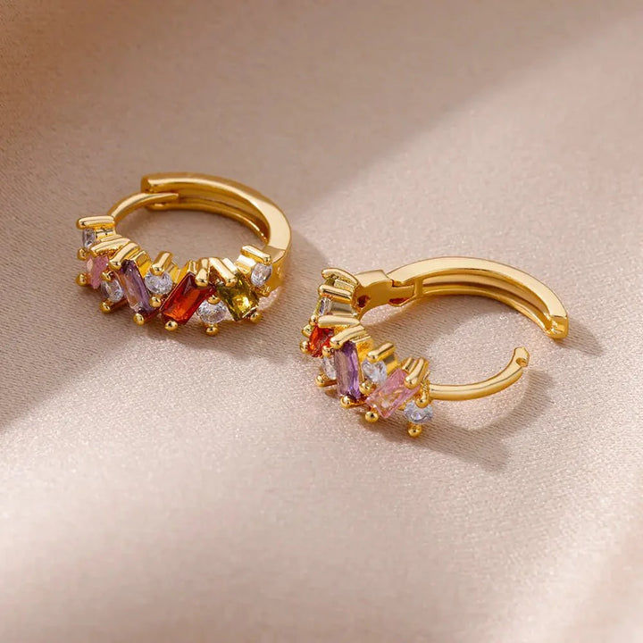 Skanto | Spredte Diamant Hoop Øredobber