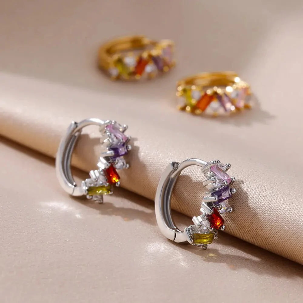 Skanto | Spredte Diamant Hoop Øredobber