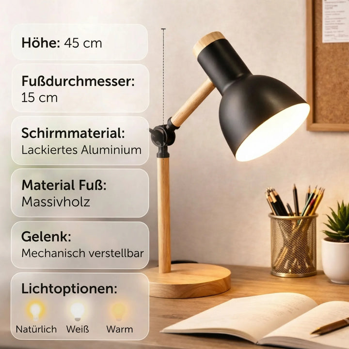 HoutLicht Skrivebordslampe for Skrivebord | Skanto
