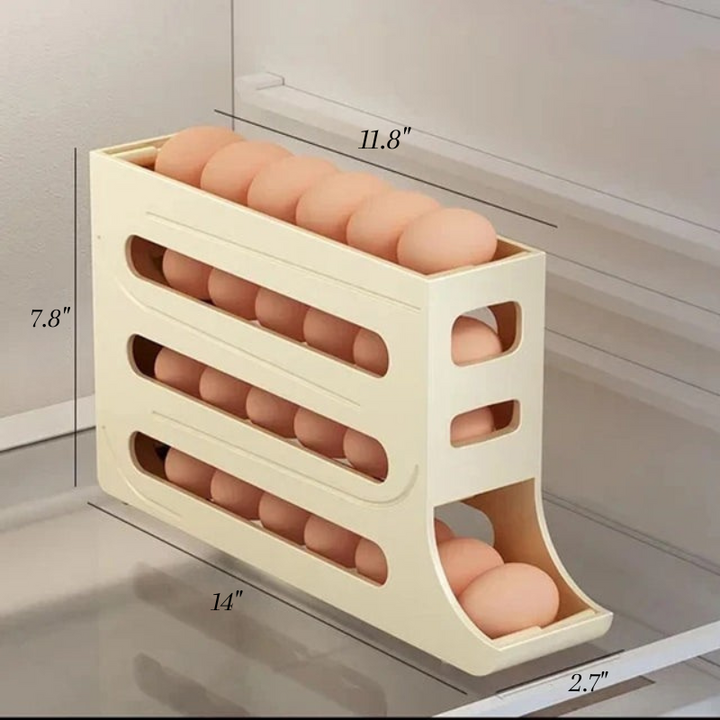 Rullende eggstativ holder plassbesparende egg lagringsboks | Skanto