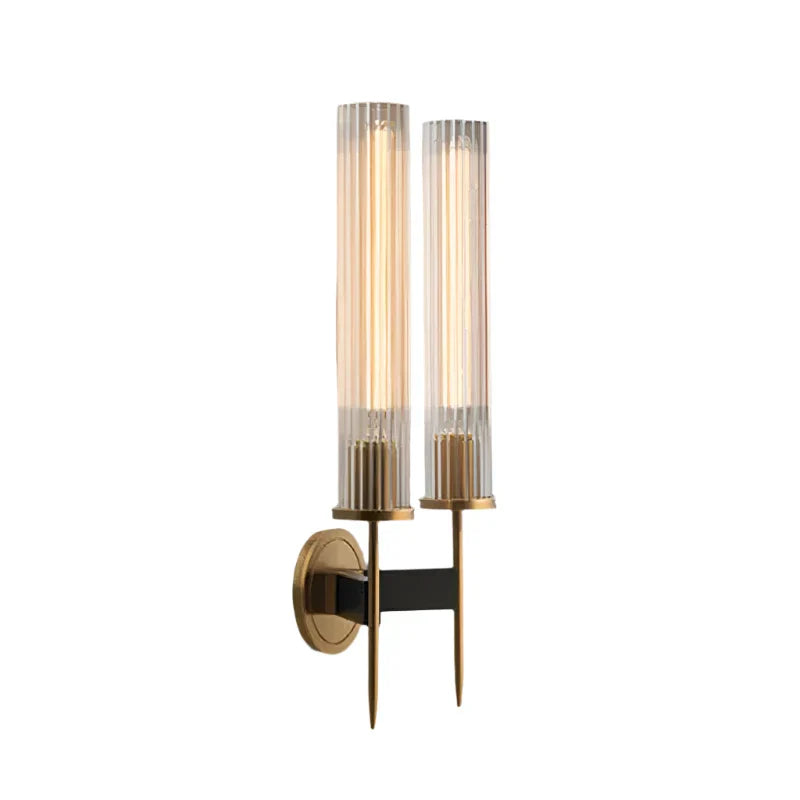Skanto | Möni | Moderne Vegglampe med Ribbete Glass og Messingfinish
