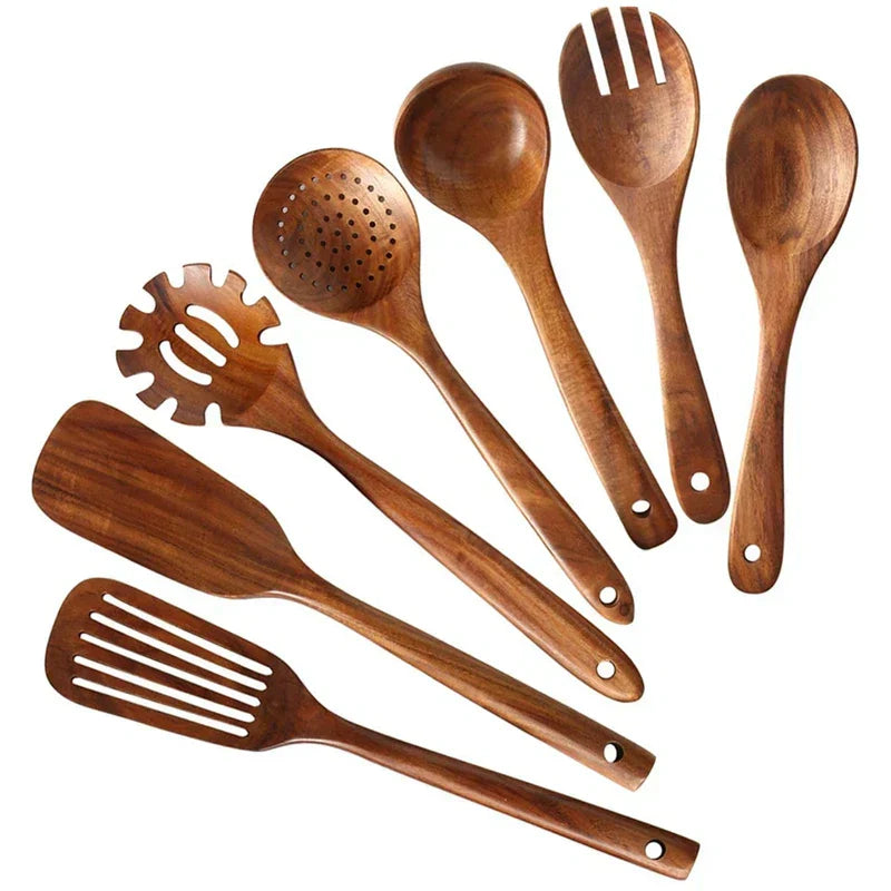 Skanto | EcoChef – Sett med teak-tre kjøkkenutstyr