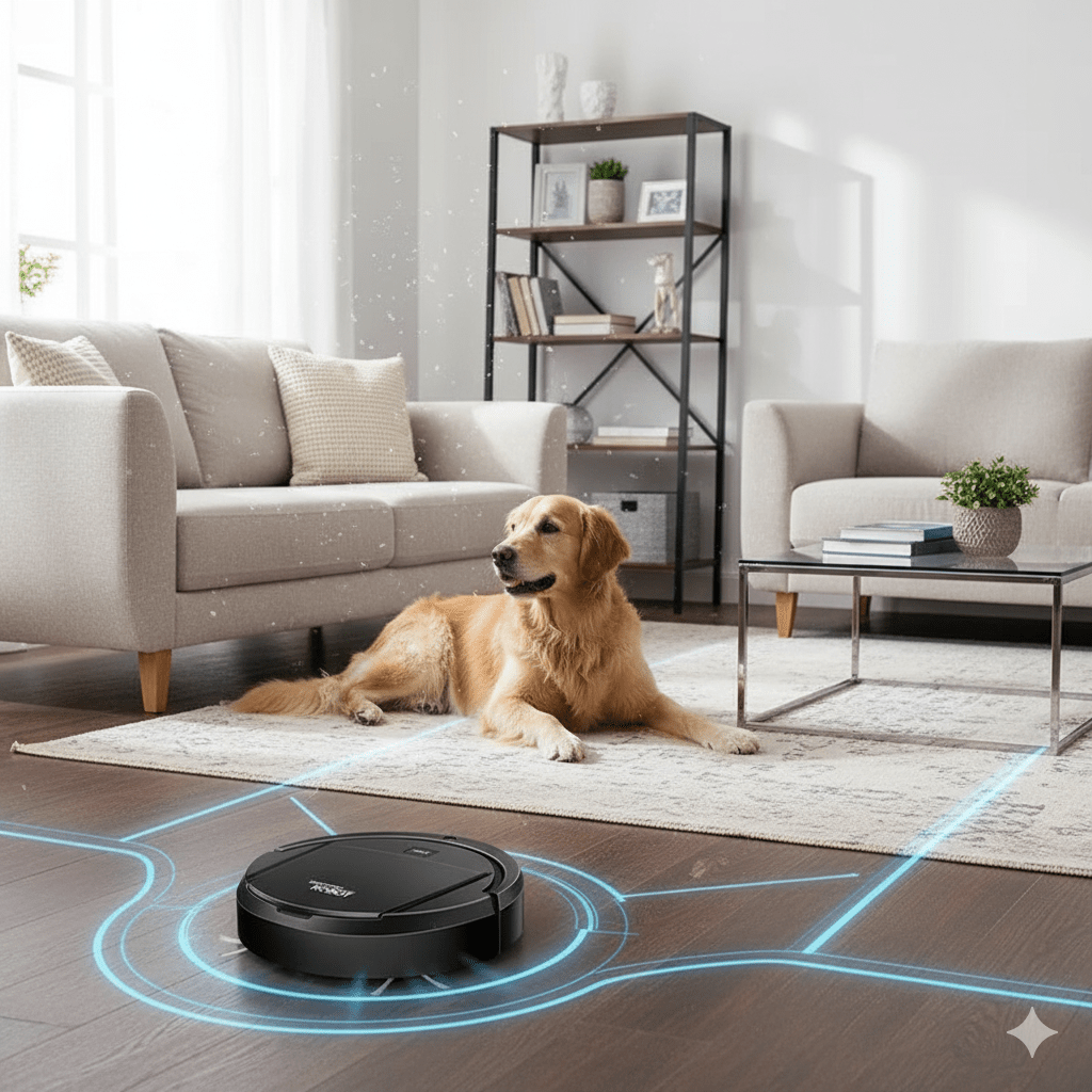 Skanto | SILENTDUST – Smart Robotstøvsuger med ultra-stille rengjøring og HEPA-filtrering