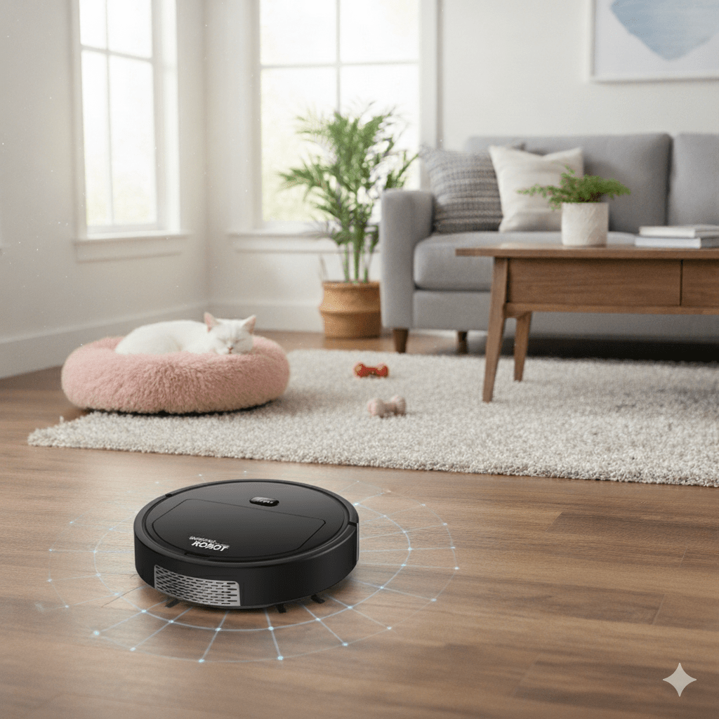 Skanto | SILENTDUST – Smart Robotstøvsuger med ultra-stille rengjøring og HEPA-filtrering