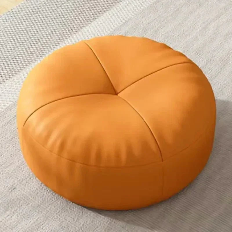 Zen Pute – Rund Japansk Sittepute laget av Nappa Skinn i Tatami Stil | Skanto