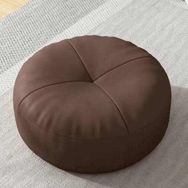 Zen Pute – Rund Japansk Sittepute laget av Nappa Skinn i Tatami Stil | Skanto