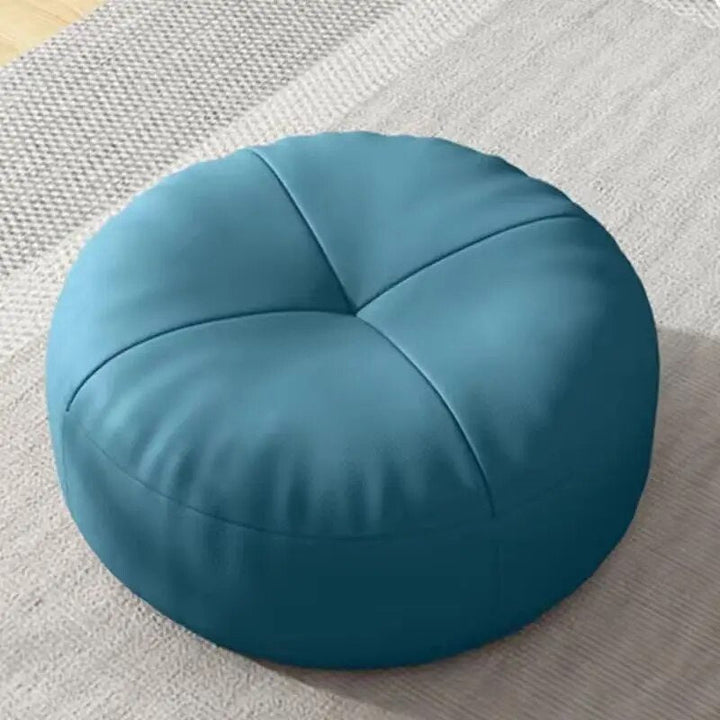 Zen Pute – Rund Japansk Sittepute laget av Nappa Skinn i Tatami Stil | Skanto