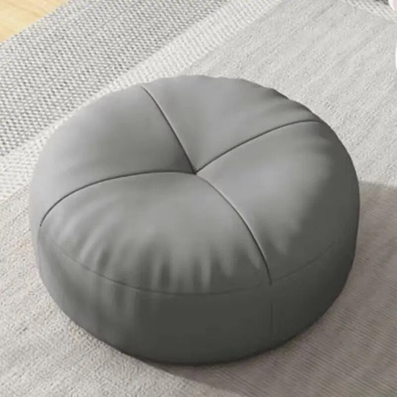 Zen Pute – Rund Japansk Sittepute laget av Nappa Skinn i Tatami Stil | Skanto