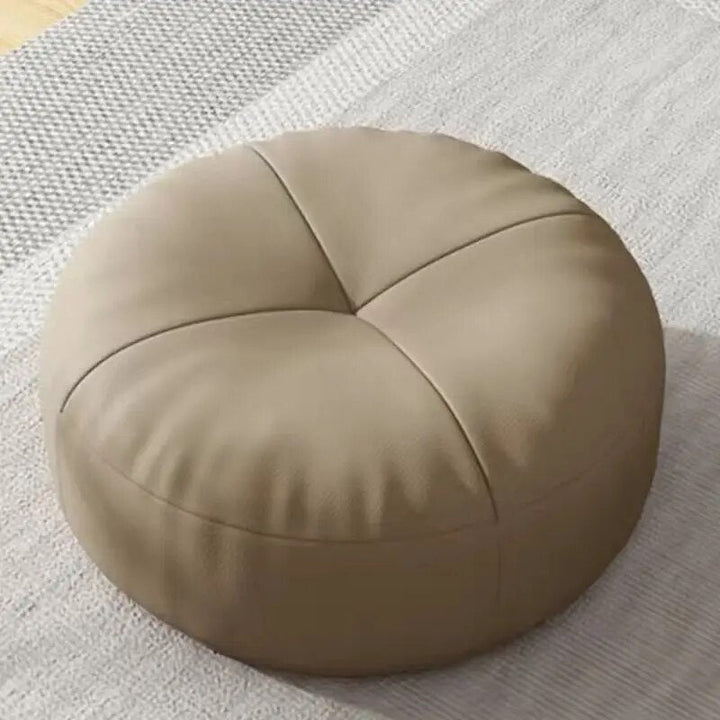 Zen Pute – Rund Japansk Sittepute laget av Nappa Skinn i Tatami Stil | Skanto