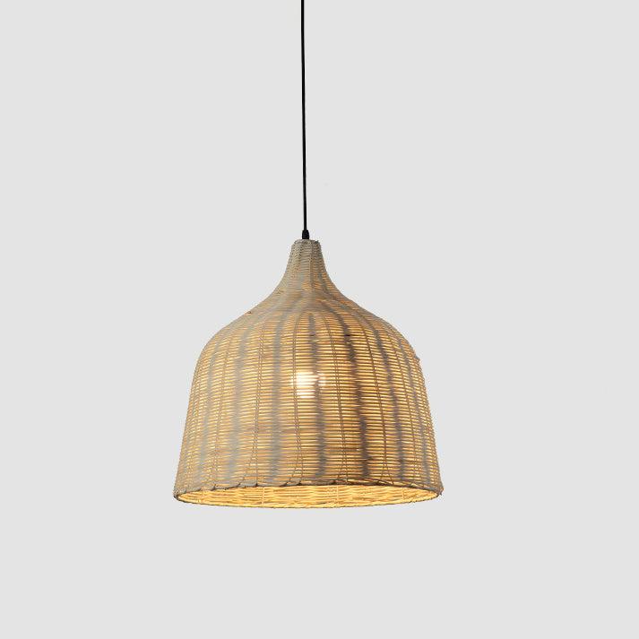 NatureGlow Pendelampe - Vevd Rør og Bambus Belysning | Skanto