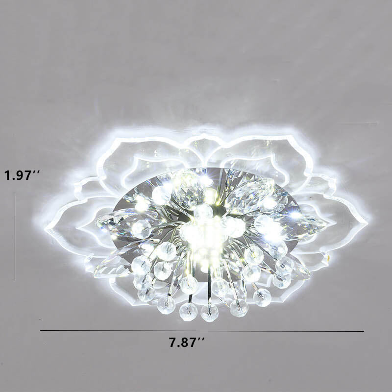 Skanto | GlowPetal LED Krystall Taklampe | Blomsterformet | Moderne Design | Energisparende | Dekorativ Belysning