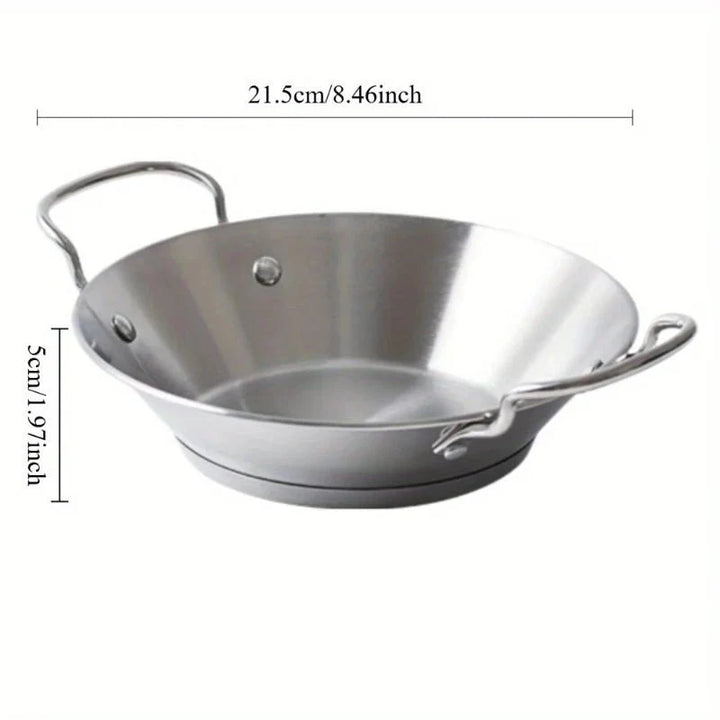 Skanto | SizzleServe – Flat Rustfritt Stål Panne med Doble Stekeplater