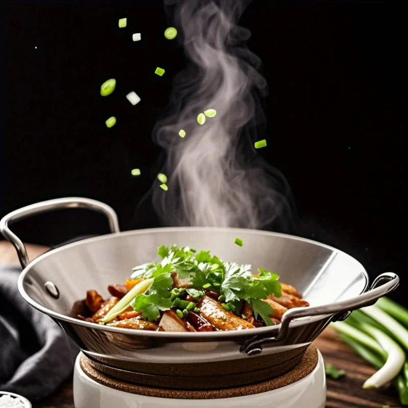 Skanto | SizzleServe – Flat Rustfritt Stål Panne med Doble Stekeplater