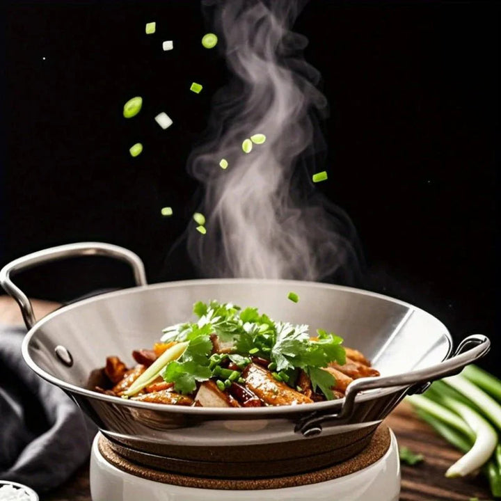 Skanto | SizzleServe – Flat Rustfritt Stål Panne med Doble Stekeplater