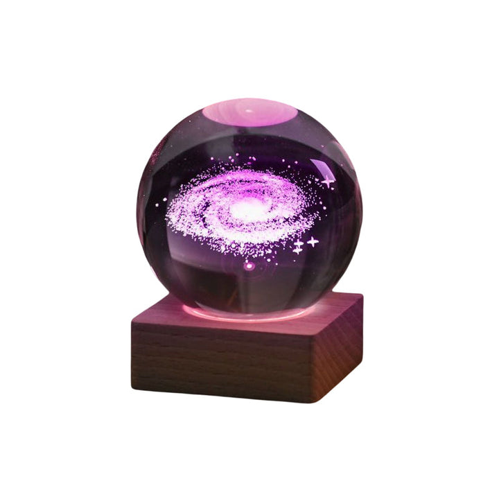 3D Galaxy Krystallkule Nattlys Dekorlampe | Skanto